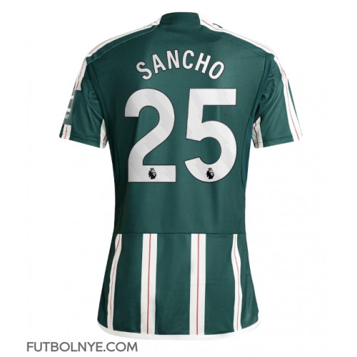 Camiseta Manchester United Jadon Sancho #25 Visitante Equipación 2023-24 manga corta